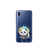 Samsung Galaxy A2 Core ile Uyumlu Splash Panda Tasarımlı Şeffaf Silikon Kılıf