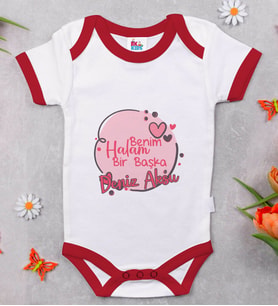 BK Kids Kişiye Özel Halam Bir Başka Tasarımlı Kırmızı Bebek Body Zıbın-1
