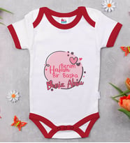 BK Kids Kişiye Özel Halam Bir Başka Tasarımlı Kırmızı Bebek Body Zıbın-1
