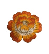 2 Adet Turuncu Gül Nakışlı Sunum ve Kokteyl Peçetesi 14x13cm (Turuncu - Sarı)