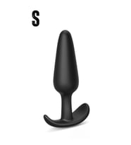 Yeni ve İleri Seviye Kullanıcılar İçin Geniş Tabanlı Siyah Silikon  Butt Plug - Küçük Boy