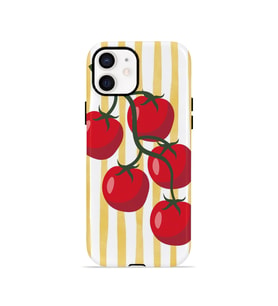 iPhone 12 Vorian Çift Katmanlı Kılıf Tomato Market Stripe