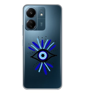 Xiaomi Redmi 13C Uyumlu Nazar Göz Desenli Şeffaf Telefon Kılıfı
