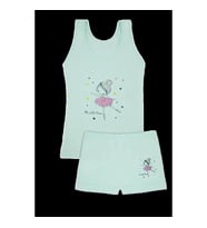 KIZ 3/12 YAŞ KARIŞIK DESENLİ ATLET VE BOXER SET (Açık Mavi)