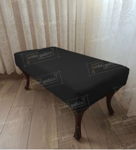 Ayak Ucu Kapı Önü Antre Düz Bench Puf Orta Sehpa Ceviz Ayak (100*45) (Siyah)