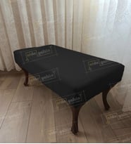Ayak Ucu Kapı Önü Antre Düz Bench Puf Orta Sehpa Ceviz Ayak (100*45) (Siyah)
