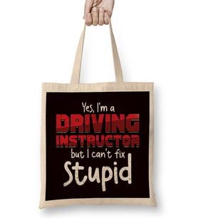 Funny Driving Instructor Learner Driver Driver´s License Car Bez Çanta Uzun Saplı