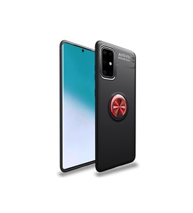 Samsung Galaxy A71 Uyumlu Kılıf Zore Ravel Silikon Kapak (Siyah-Kırmızı)