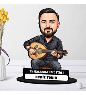Ud Ustasına Hediye Kişiye Özel Karikatürlü Biblo
