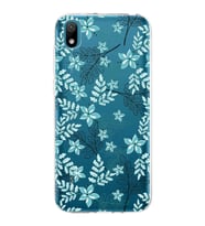 Huawei y5 2019 Uyumlu Kapak Floral Su Yeşili Tasarımlı Şeffaf Silikon Kılıf