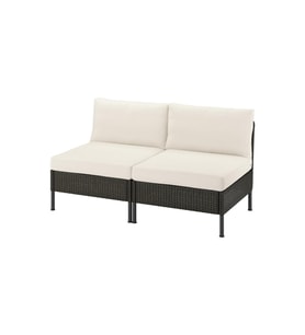2'li Bahçe Kanepesi, Koyu Gri, 160 cm, Frösön-Duvholmen Bej, 1+1 Kişilik
