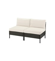 2'li Bahçe Kanepesi, Koyu Gri, 160 cm, Frösön-Duvholmen Bej, 1+1 Kişilik