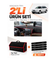 e-biz SUBARU OUTBACK (2003-2009) Uyumlu Torpido Örtüsü + Tay Tüyü Çanta - Siyah-Kırmızı - SU005