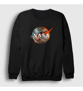 Presmono Unisex Siyah Planet Nasa Space Uzay Sweatshirt 369148tt