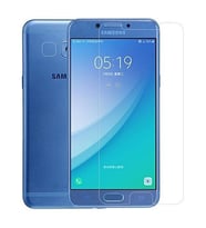 Samsung Galaxy C5 Pro Uyumlu Ekran Koruyucu Screen Protector Tempered Glass Kristal Netliğinde %100 HD Görüntü, Yüksek Kalite Kırılmaz Temperli Cam (Şeffaf)
