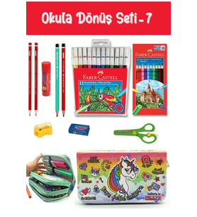 Kırtasiye Seti Tarz Cool Unicorn Yeşil Kalem Kutulu 11 Parça Okula Dönüş Set:7