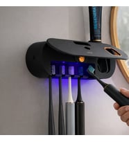 Mioji UV5F 1200mAh Şarj Edilebilir UV Sterilizatörü Otomatik Diş Fırçası Tutucusu Metalik Gri