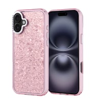 iPhone 16 Plus Kılıf Taşlı Tasarımlı Kapi Kılıf (Pembe)