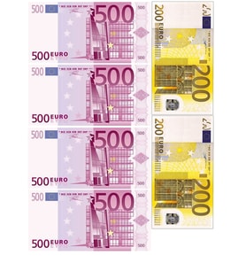 Yenilebilir Şeker Kağıt Euro Temalı Pasta Süsleme
