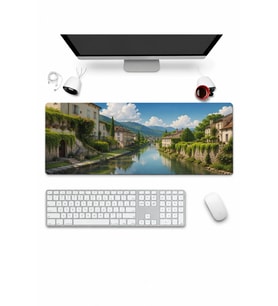 SonicTouch Klavye Mousepad 32x70cm Dikişsiz Pürüzsüz Sıvı Geçirmez Kaymaz Taban Yeşil Kanal
