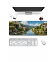 SonicTouch Klavye Mousepad 32x70cm Dikişsiz Pürüzsüz Sıvı Geçirmez Kaymaz Taban Yeşil Kanal