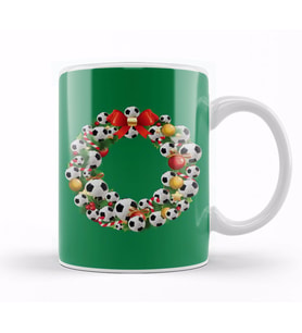 Football Multiface Christmas Wreath Kupa Bardak Porselen