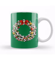 Football Multiface Christmas Wreath Kupa Bardak Porselen
