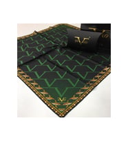 19V69 ITALIA Desen Black Seri Twill Eşarp Eşarp Askısı ile Birlikte 90x90 cm Koy
