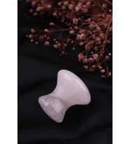 Mantar Kesim Gua Sha Pembe Kuvars Taşı - Vücut ve Yüz Cilt Masaj Taşı - MS0044
