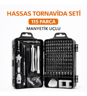 115 Parça Manyetik Uçlu Hassas Tornavida Seti