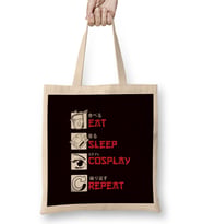 Eat Sleep Cosplay Anime Manga Otaku Japanese Bez Çanta Uzun Saplı