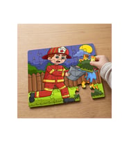 Kahraman İtfaiyeci Tasarımlı 24 Parça Ahşap Çocuk Puzzle MPK0492