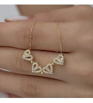 Gold Açılabilen Kalp  925 Ayar Gümüş Kadın Kolye