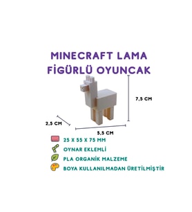Minecraft Lama Figür - Minecraft Temalı 3D Mini Oyuncak