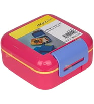 Bento 1000ml Lunchbox Tek Katlı Bölmesiz PP Plastik Küçük Sefer Tası Yemek Kutusu (Koyu Pembe)