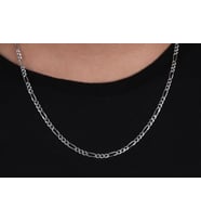 Glorria Gümüş 4mm Figaro Zincir Kolye