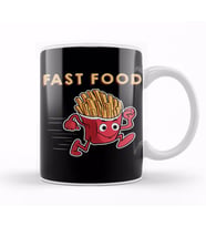 Cute & Funny Fast Food Running French Fries Punny Kupa Bardak Porselen