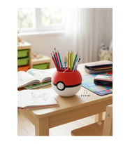 3D Pokéball Tasarımlı Bölmeli Kalemlik ve Masa Organizer, 9x9 cm