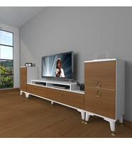 Decoraktiv Ekoflex On2 Mdf Gold Tv Ünitesi Tv Sehpası - Beyaz Ceviz (Beyaz - Ceviz)