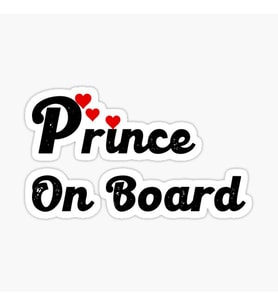 Arabada Prens var Araç Sticker Etiket 19CM md7