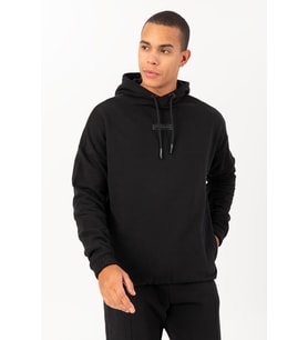 Maraton Oversize Erkek Kapüşonlu Siyah Sweatshirt