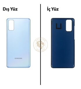 Samsung S20 Bulut Mavisi Arka Pil Kapağı Batarya Kapağı Lazer Kesim Back Cover