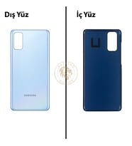 Samsung S20 Bulut Mavisi Arka Pil Kapağı Batarya Kapağı Lazer Kesim Back Cover
