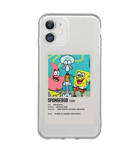 Iphone 11 Uyumlu Sunger Bob Minimalist Poster Desenli Şeffaf Telefon Kılıfı
