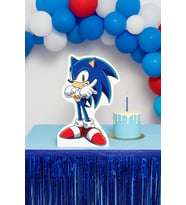 Ayaklı pano Sonic Boom 33X24 cm Mavi Kirpi Doğum Günü Masa Dekoru Çocuk Odası Süsü