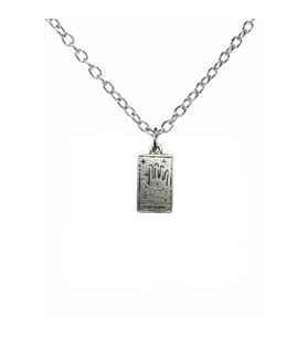 Fortune Tarot Kartı Figürlü Kolye – 60 cm Zincirli Zamak Kaplama Unisex Spiritüel Aksesuar