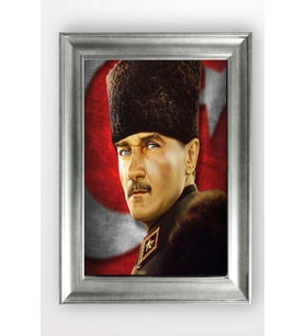 Gümüş Çerçeveli Atatürk Tablo a639