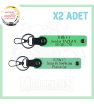 Yeşil-F Yeşil, Motosiklet Aşıklarına Özel, İsim Plaka ve B Rh (-) Yazılı Acil Durum 2'li Anahtarlık