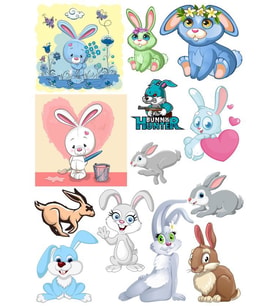 Tavşan Sticker Set-2 20 Parça Telefon, Tablet, Defter, Laptop Sticker