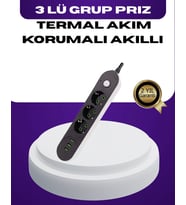 USB Yuvalı Anahtarlı Üçlü Priz 2 Metre Kablolu